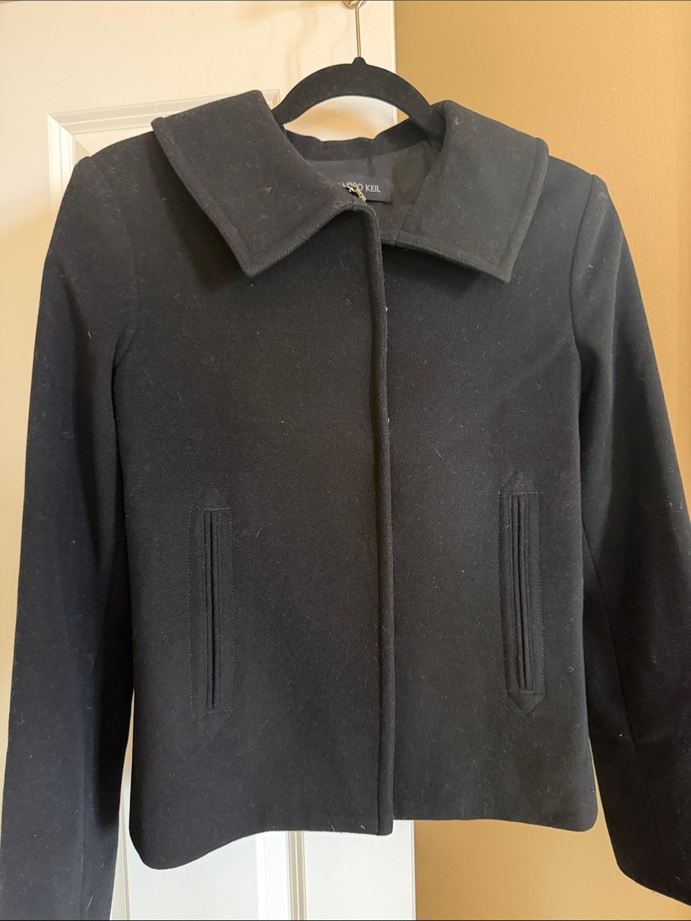 Allesandro Keil Black Wool-Blend Short Coat